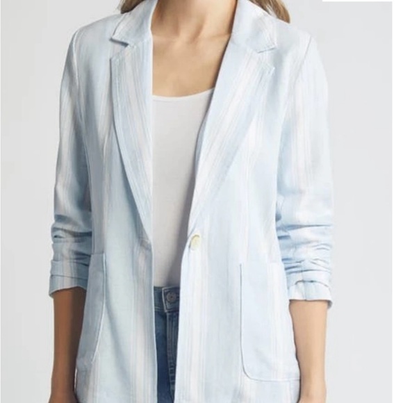 Caslon Blazer Women’s Plus Size 1X -
Blue Skyway Bon Stripe Blazer NWT - Picture 1 of 8